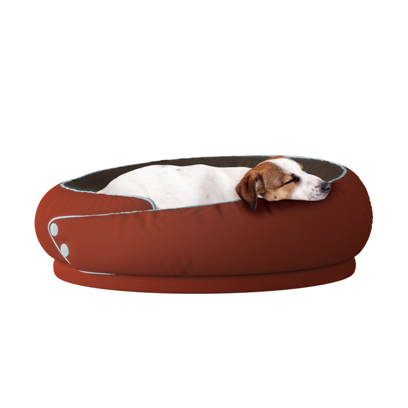 Man Friend Comfort WOWMAX Cuddler Dog Bed For Small And Medium Dogs Up To 13.6 kg, Bolstered Round Cozy Pet Bed With Double Sided Mat For All Season Comfort(Medium)