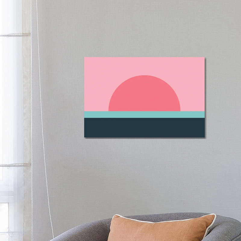 Sunseeker VII - Wrapped Canvas Print, Valencia/Turquoise/Viking Blue, Wrapped Canvas, 152.5 cm H x 101.5 cm W x 3.175 cm D