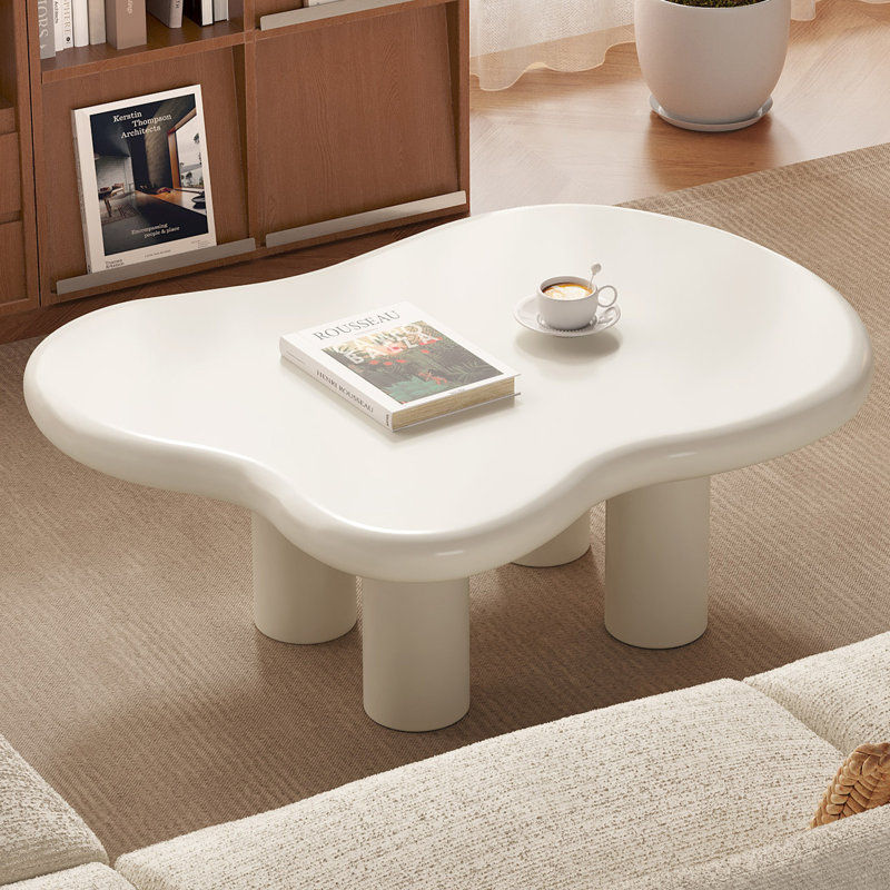 Modern Cream 35" Cloud  Coffee Table with 4 legs for Living Room,Bedroom, Cream