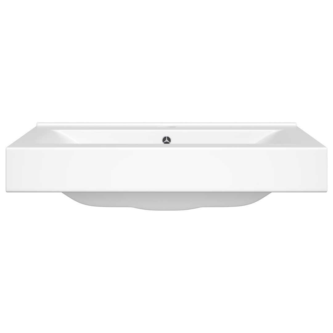 Bralon Black Ceramic Rectangular Countertop Basin Bathroom Sink with Overflow