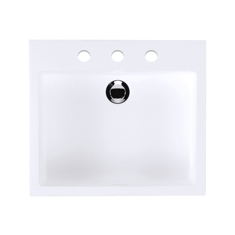 Luce 17'' L Bathroom Sink, Matte White, 8" Centers