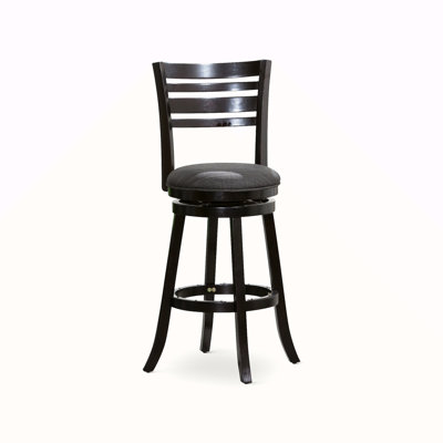 30" Bar Height Slat Back Swivel Stool, Fabric Seat