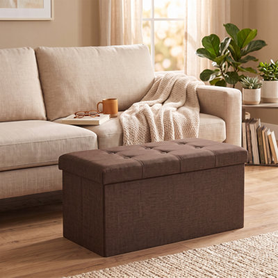 Repose-pieds de rangement pliant avec bac amovible Lavish Home