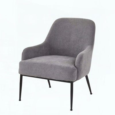 Modern Velvet Accent Chair with Metal Legs and Sturdy Frame
