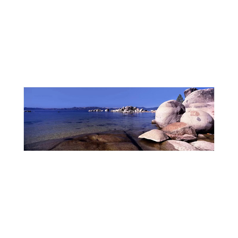 Boulders At The Coast, Lake Tahoe, California, USA - Wrapped Canvas Panoramic Print, 30.48 cm H x 91.44 cm W x 1.91 cm D