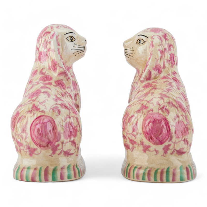 Porcelain Bunny Figurines Pair