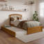 Lit plateforme en bois massif Lamari avec pied de lit et lit gigogne-2020591151-2020591145