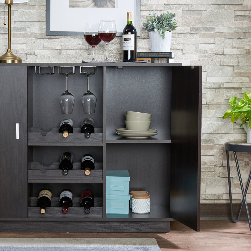 Wine Cabinet With Shelves - Enhance Your Dining Space Rectangular Storage Organize Collection