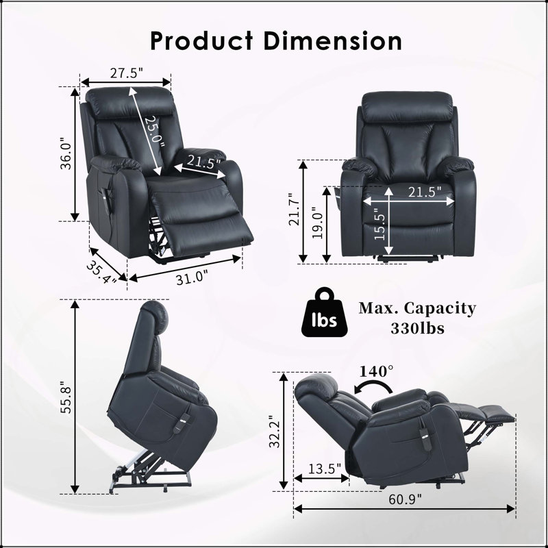Fauteuil inclinable électrique pour personnes âgées avec fonctions multiples et conception confortable