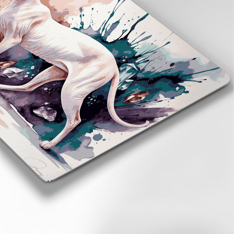 Cats Dwelf, art mural en métal gris, H 144 po x l 216 po x P 0,05 po