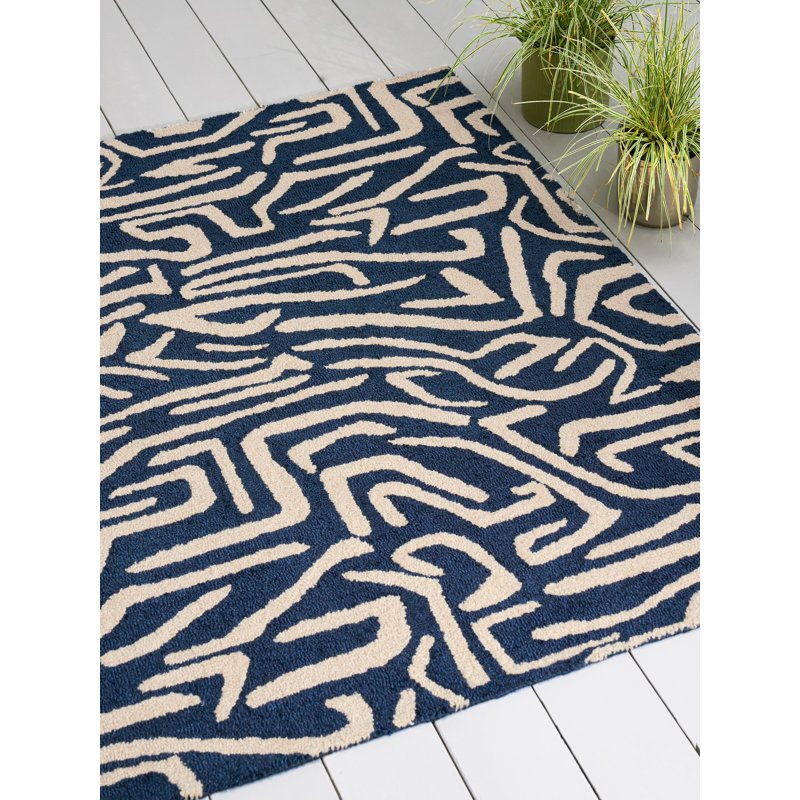 Melodic Hand Tufted Abstract Area Rug, Rectangle 6'6" x 9'2"