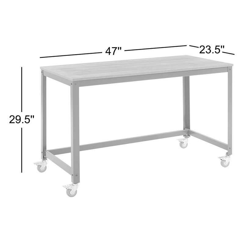 Solid Wood Steel Computer Desk
