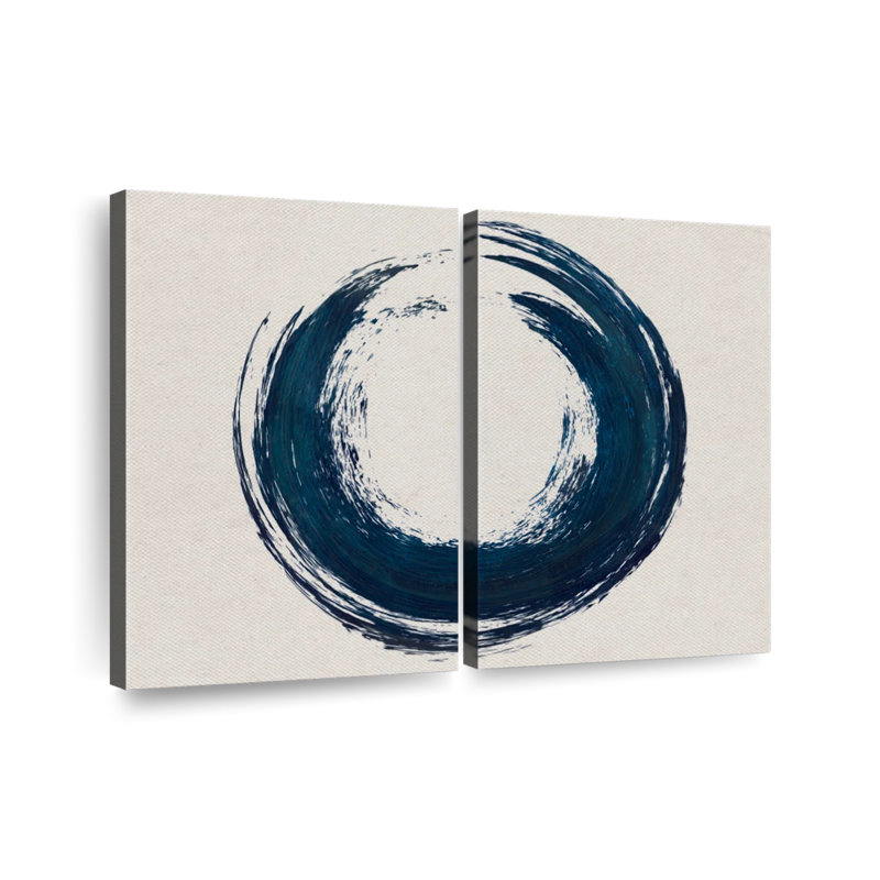 Cercle abstrait - ensemble de 2 reproductions sur toiles tendues, H 33 po x l 24 po x P 1 po