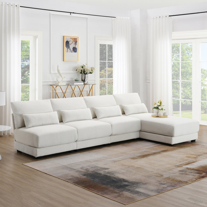 Jurinus Modular Sofa, Cream Boucle