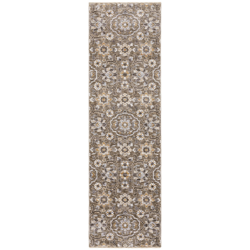 Tapis brun tissé à la machine Milbury, Tapis de couloir 2 pi 3 po x 7 pi 9 po