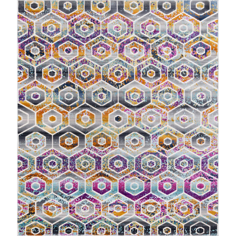 Geometric Indoor Rug, Rectangle 8' x 9'10"