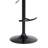 Nash Adjustable Black Wood Bar Stool In Blue Fabric With Black Metal-1353062670