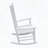 White Wooden Porch Rocker with Wide Seat and Armrests-1766127686