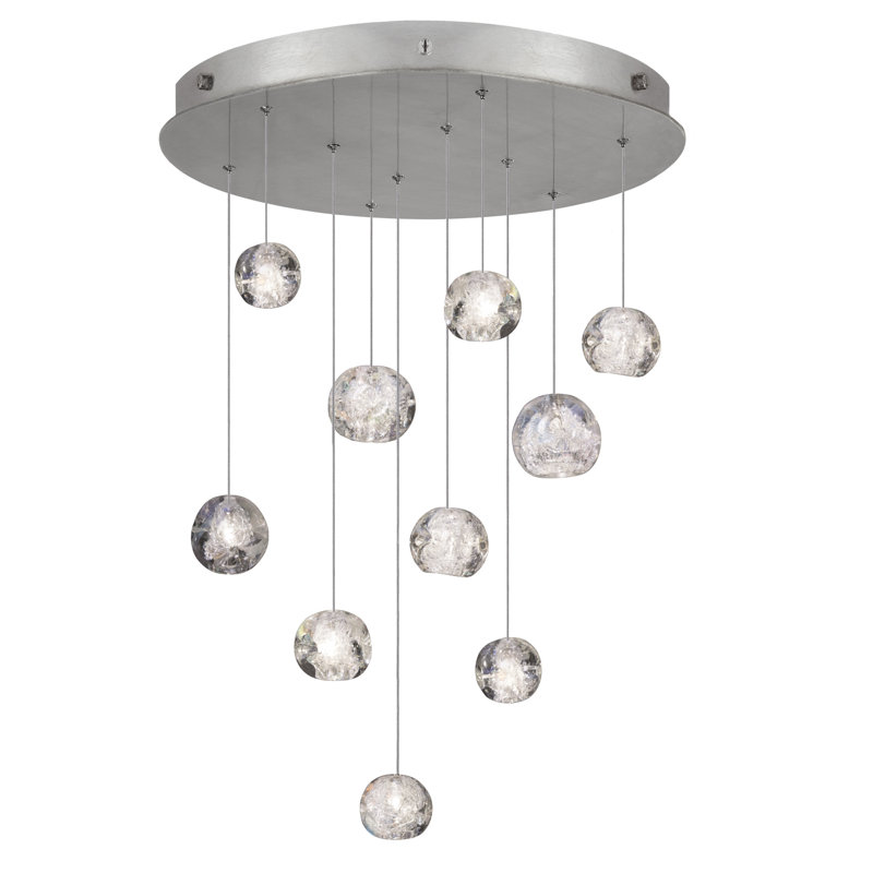 Luminaire suspendu rond 22 po Natural Inspirations, Argent