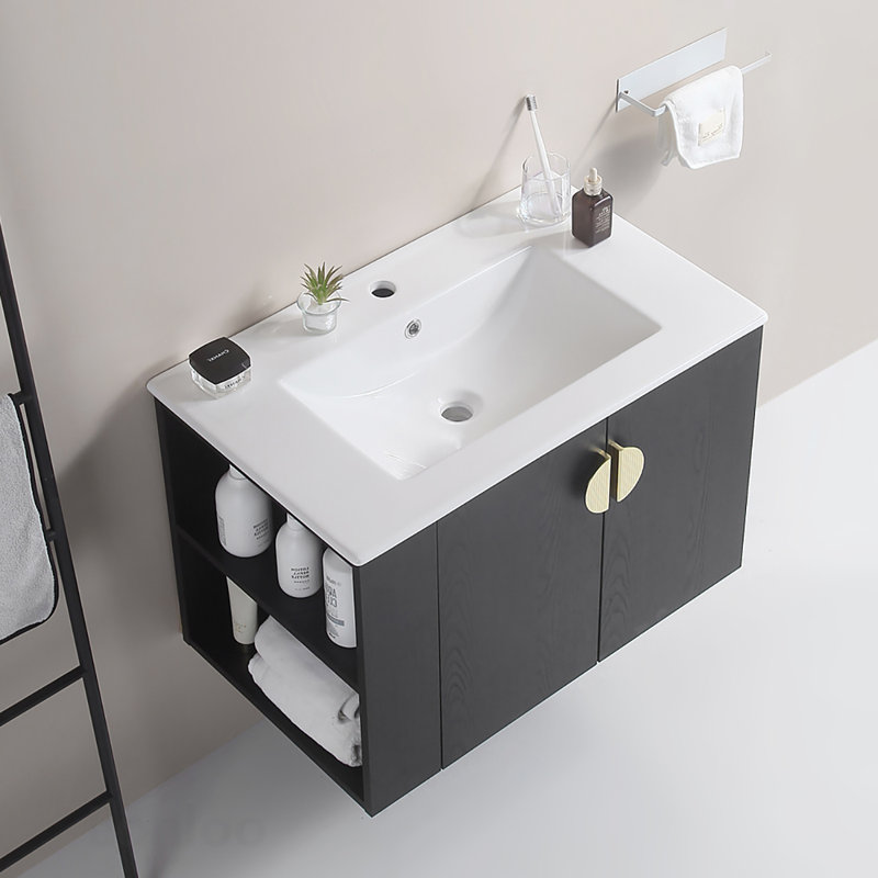 Ensemble de meuble-lavabo sophistiqué avec rangement latéral et fabrication durable