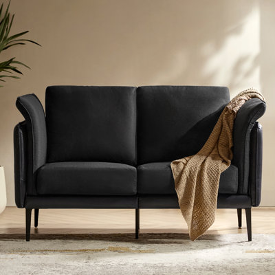 57" W Upholstered Loveseat with Metal Frame