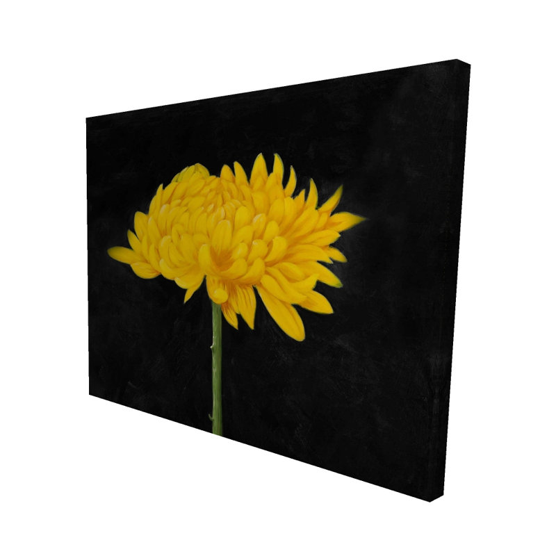Chrysanthème, toile rustique | Art floral, H 60 po x l 48 po