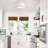 2 Light Flush Mount Ceiling Light Modern Close to Ceiling Light with Pleated Fabric Shade for Bedroom Kitchen Hallway