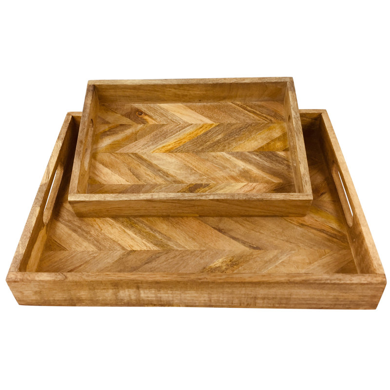 Julian Solid Wood Tray - Set of 2