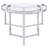 Delia 2-Piece Round Tempered Glass-Top Nesting Coffee Table Set with Tripod Bases, Chrome-791110146