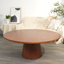 Table basse ronde en bois massif de style Mid-Century pour le salon et la décoration intérieure