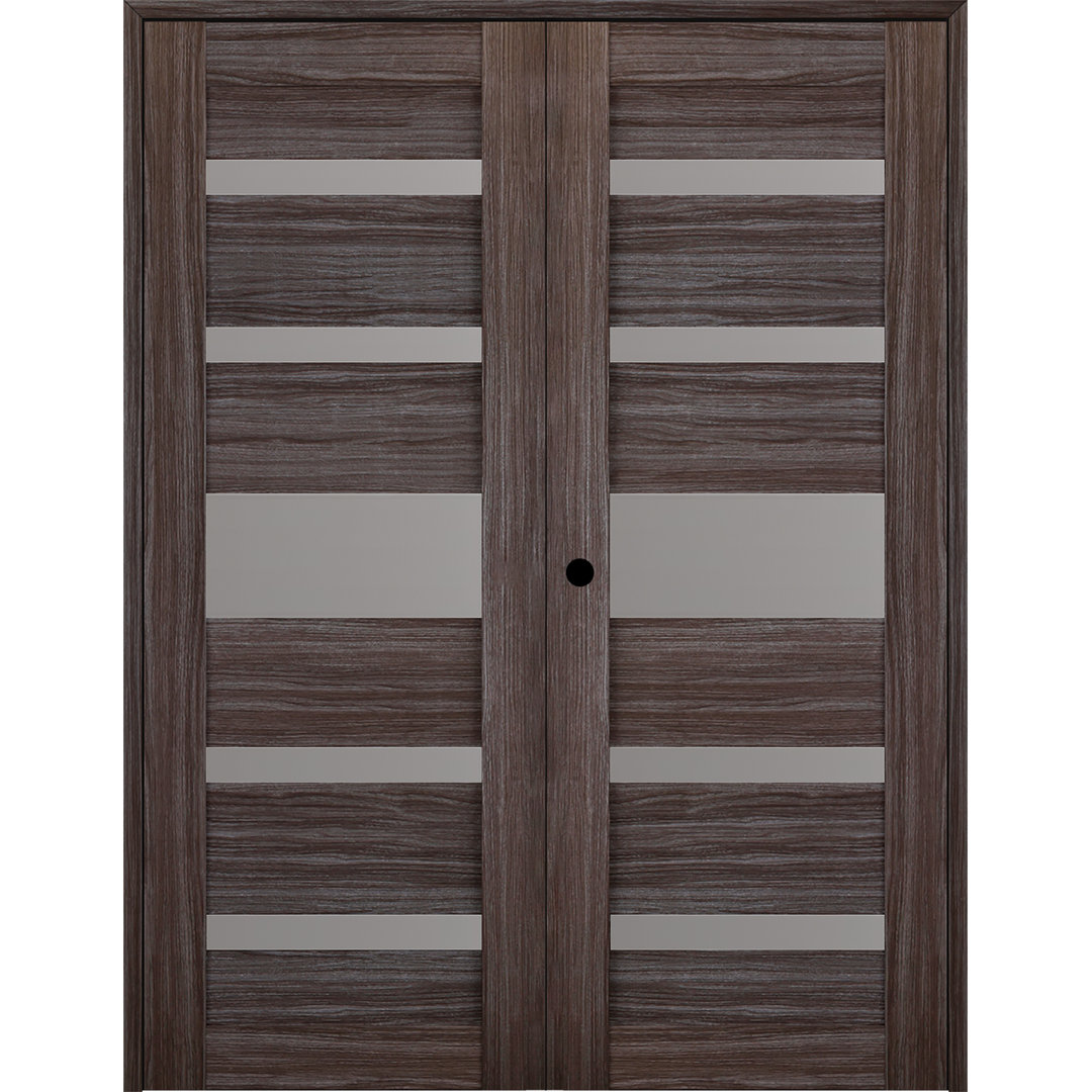 Gina Solid Manufactured Wood and Glass Paneled Prefinished French Door Belldinni 