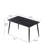55.12 Inch Modern Black Straight Edge Artificial Stone Dining Table With Black Metal Legs, Seats 6 People, Table Only-1553989455-1553989454