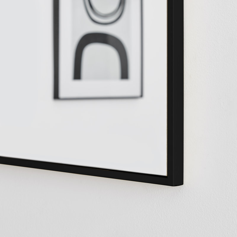 Alcantera Rectangle Metal Frame Wall Mirror Simple and Elegant Modern Design, Black, 120cm H x 80cm W