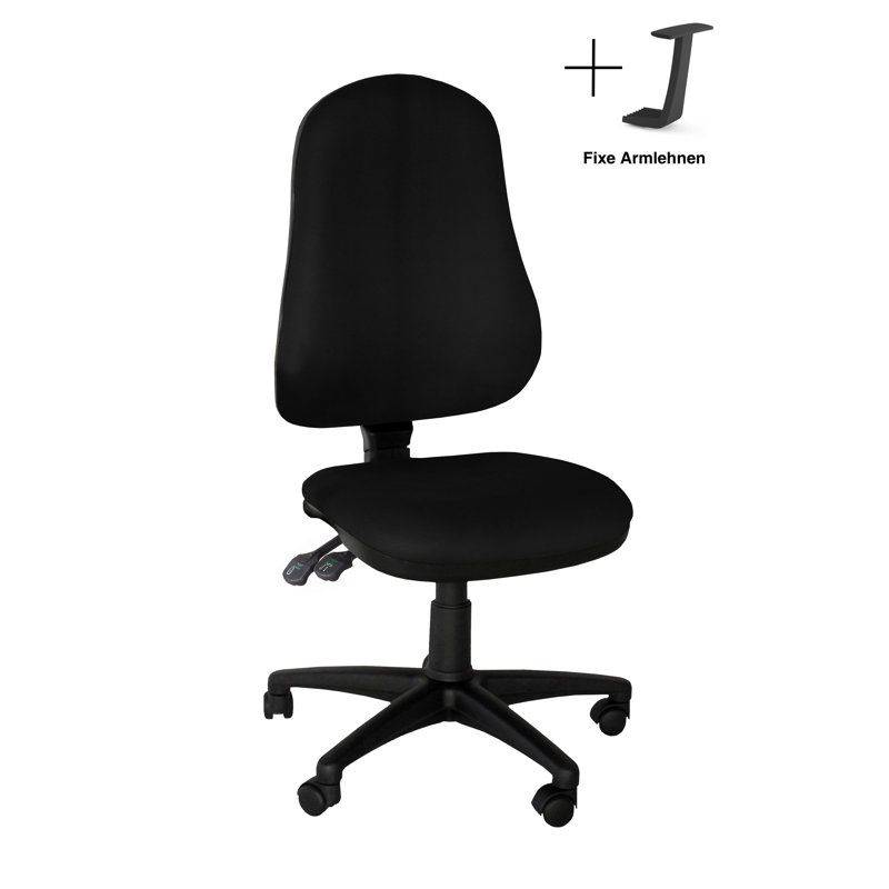 Office Chair, Black, Fixed armrests