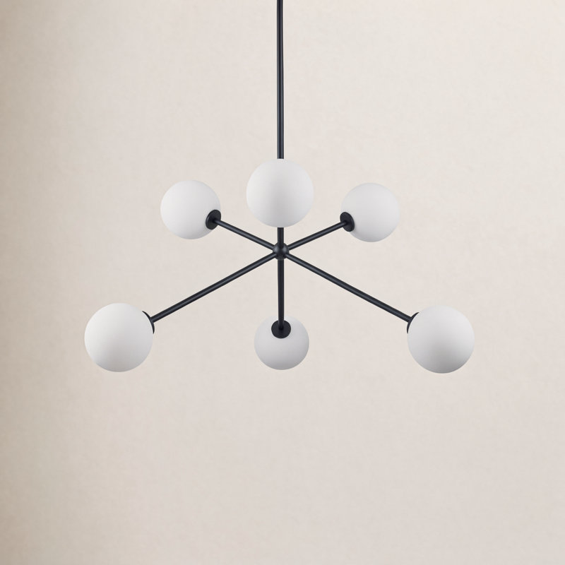 Minna 6-Light Dimmable Sputnik Pendant, Black