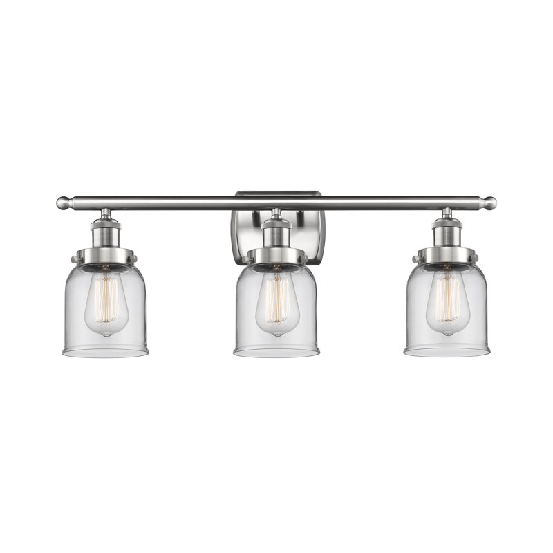 Éclairage pour meuble-lavabo 3 lumières 26 po Ballston Urban Bell, Clair, Nickel satiné brossé, Incandescent