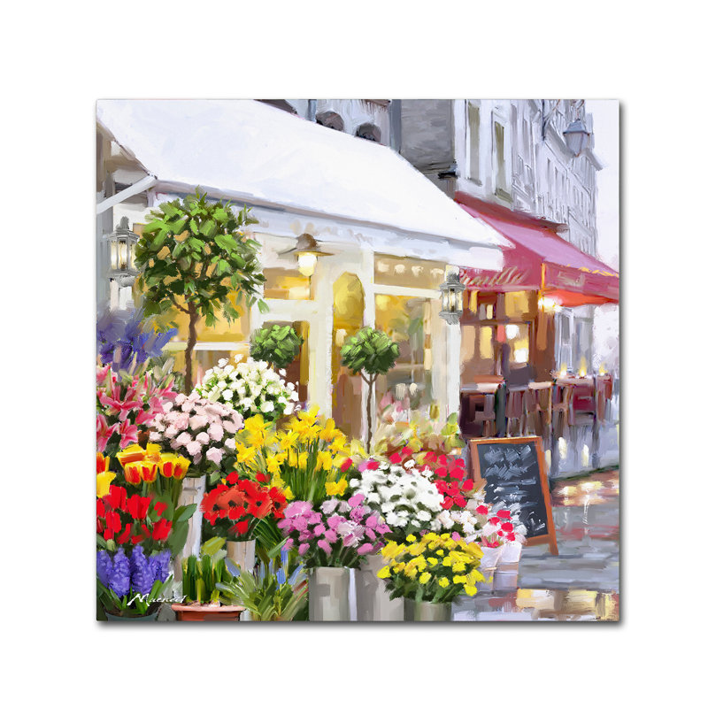 Armand 'Flower Shop' Print on Canvas, 14" H x 14" W x 2" D