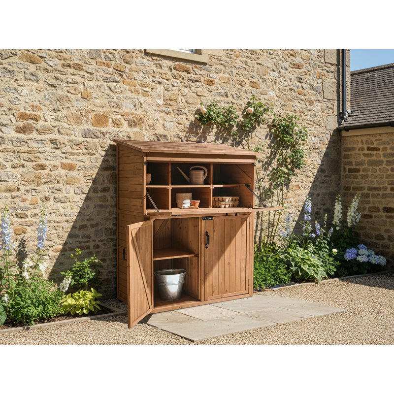 Garden Shed TOFFIA Fir Wood 127 cm 66 cm Brown