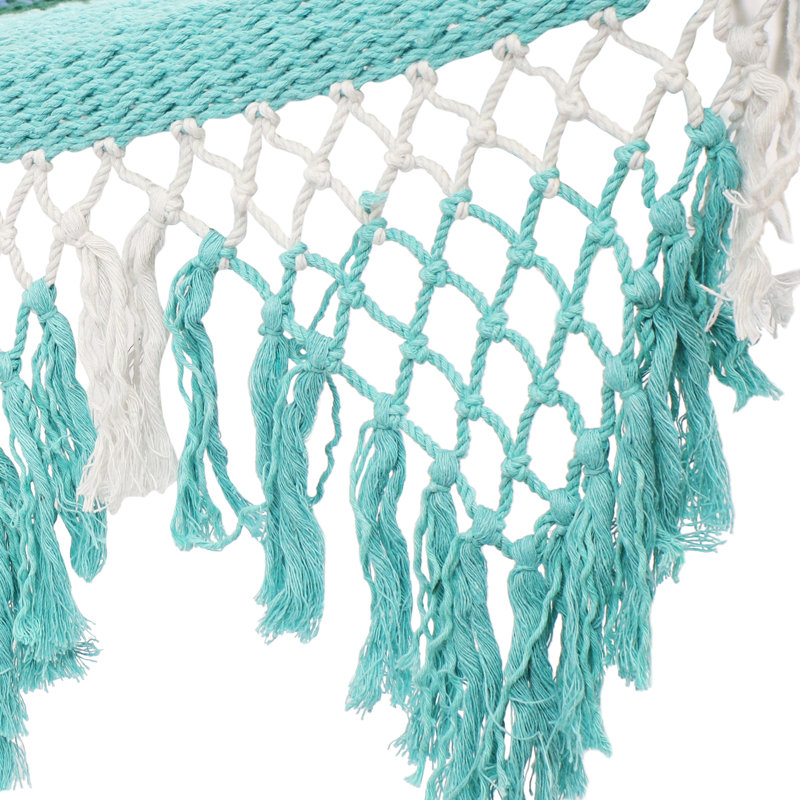 Alexzandyr 2-Person Quilted Polyester Spreader Bar Hammock, Green/Light Green