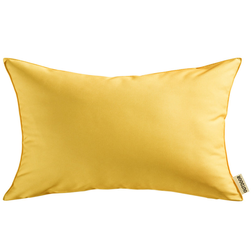 Ensemble de 4 housses de coussin imperméables pour l'extérieur, Jaune, 14 po x 22 po, Rectangulaire