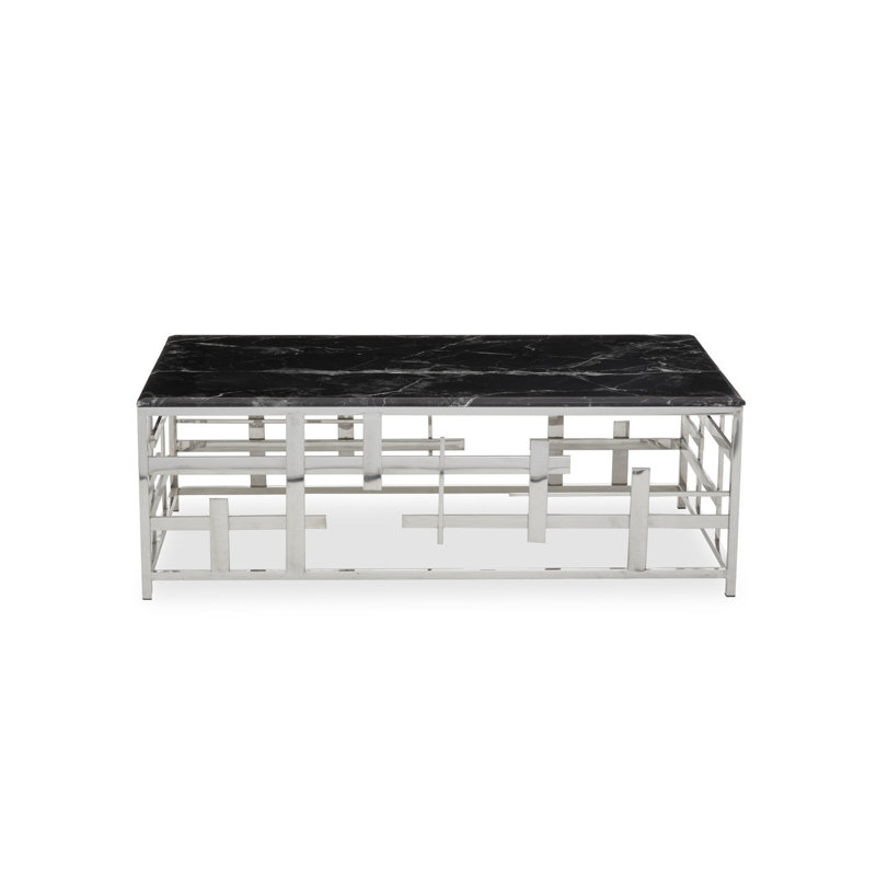 Julieta Frame Coffee Table, Black, Silver