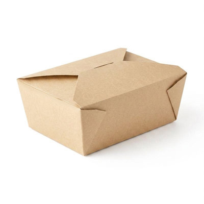 Contenant en papier kraft plié n° 4 de 81 oz - 160 contenants