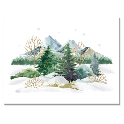 Winter Forest Landscape Nature Scene - Peinture sur toile