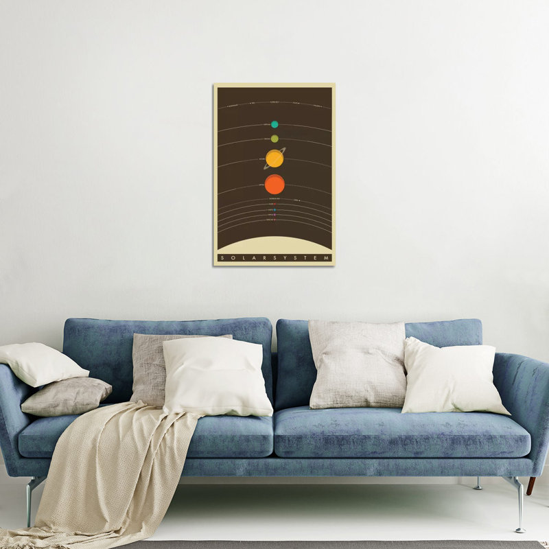 Système solaire - impression sans cadre, H 24 po x l 16 po x P 0,25 po