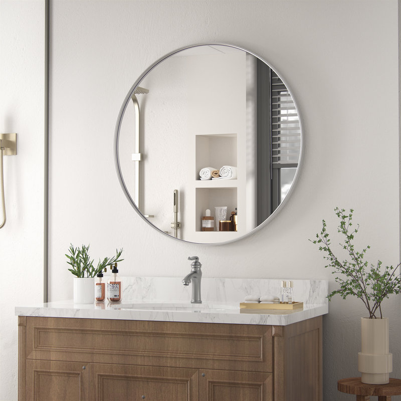 Miroir de salle de bain Alysan, 24" X 24", Argent