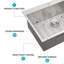 Évier de cuisine encastré 30 po x 22 po x 10 po à cuve simple en acier inoxydable de calibre 16 30 po
