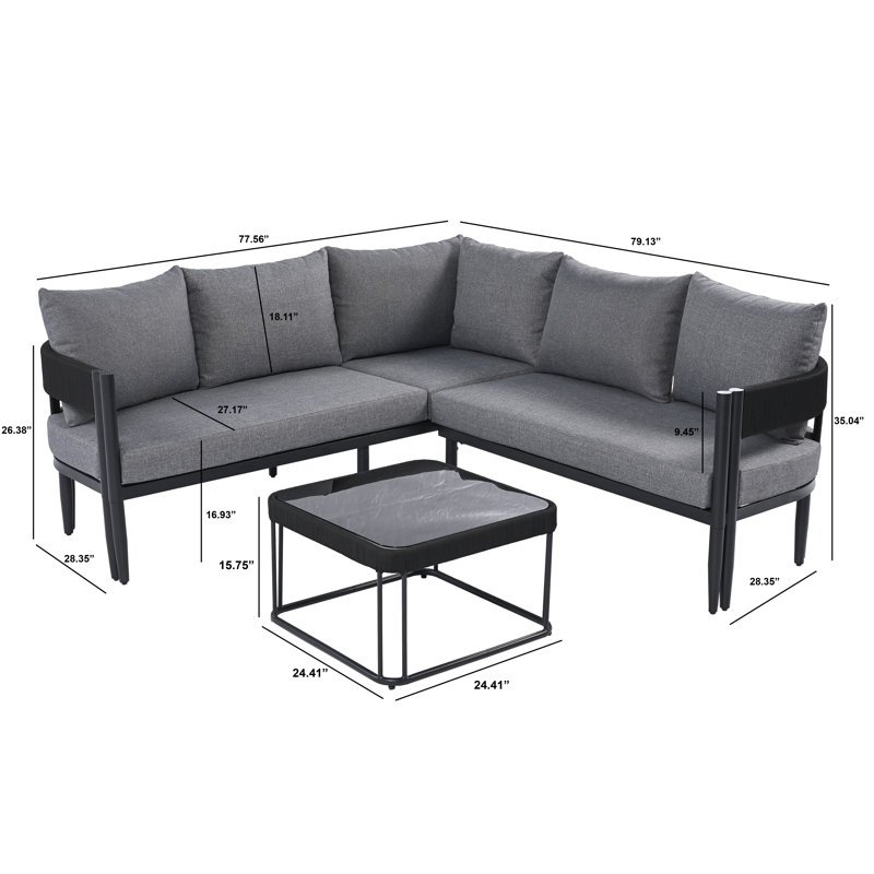 Outdoor 12 - Piece Conversation Set, Gray