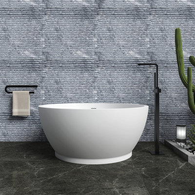 Freestanding Solid Surface Soaking Bathtub