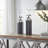 Modern Wood Pillar Candle Holder with Metal Sphere Accent - Decorative Tabletop Candlestick Holder for Living Room - Set of 2, 19", 15", Gray