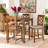 Lockerbie 5-Pc Dining Set in Grey Fabric and Walnut Brown Finish, 42.5'' H X 18.7'' W X 20.7'' D-1272997545-1272997550